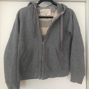 J Crew grey zip up hoodie